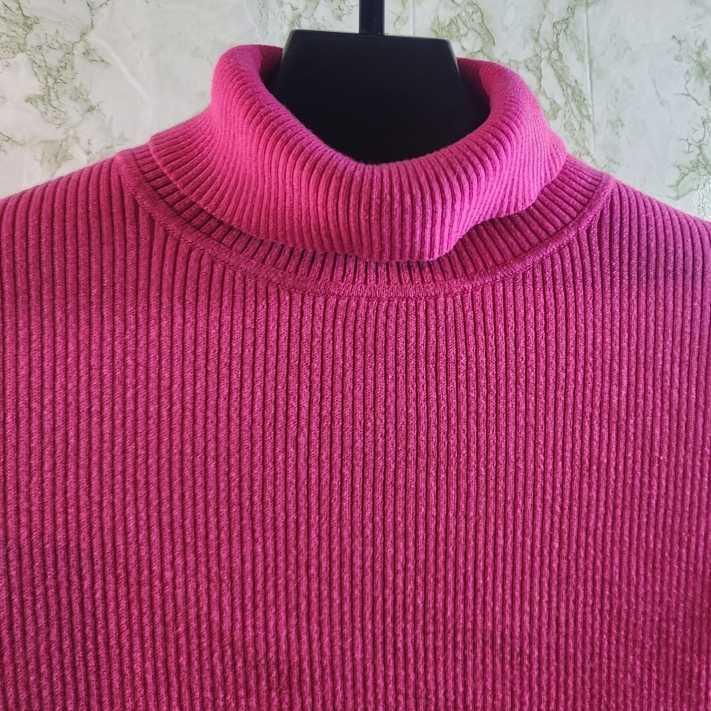 Amazon Essentials Pink Ribbed Turtleneck - Picture 3 of 8